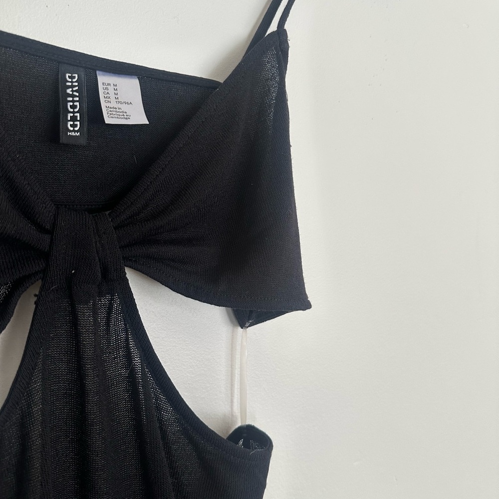 DIVIDED Y2K Black Cutout Bodycon Mini‎ Dress M - Picture 3 of 4